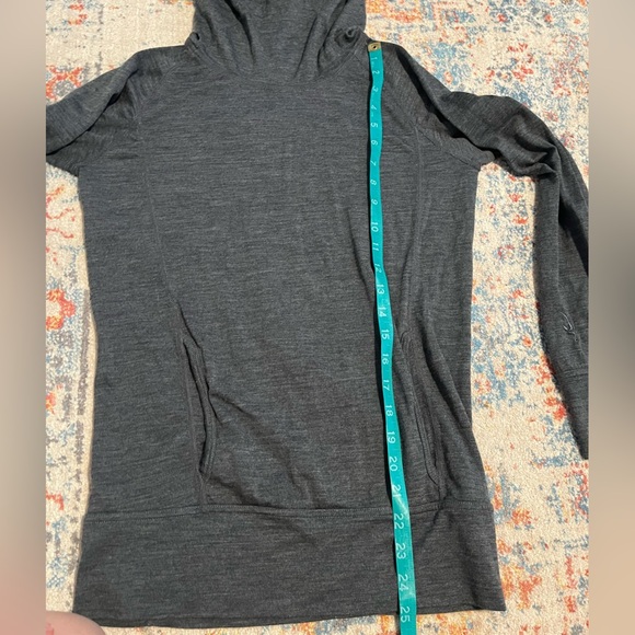 Ibex 100% merino wool grey long-sleeved hoodie sweater - Picture 6 of 9